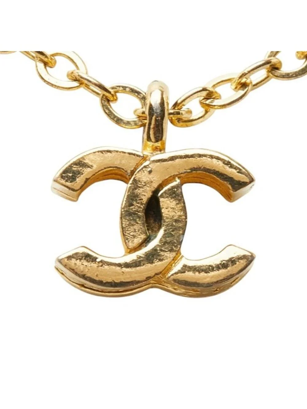 Chanel Vintage CC Logo Necklace Gold Plated